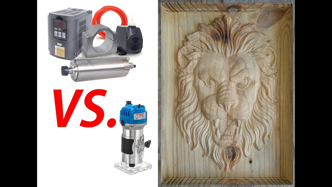 2.2KW water-cooled spindle VS. wood router - 3D art relief made easy - VFD + USB RNRMotion Mach3