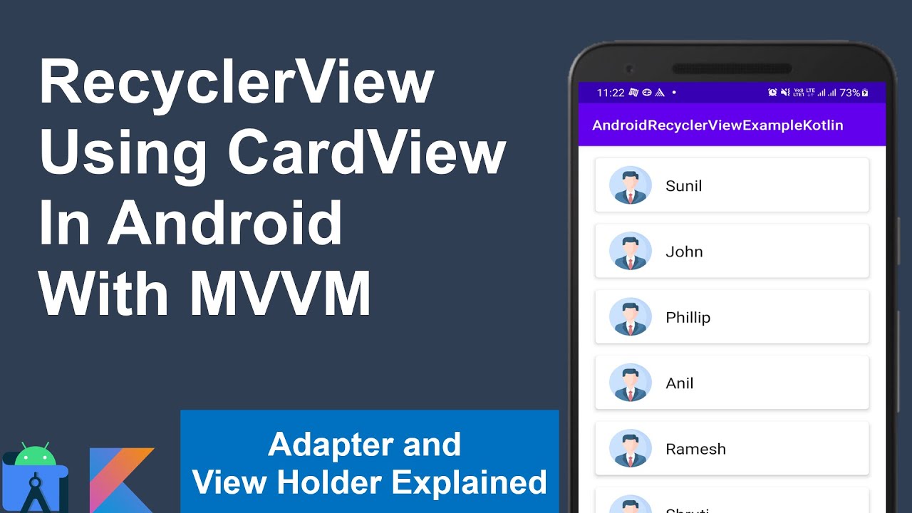 Android RecyclerView Tutorial | RecyclerView Example In Android Studio | RecyclerView + MVVM