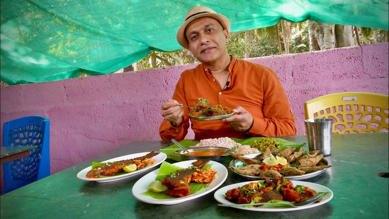 Вкусные морепродукты обнаружены в 100-летнем доме недалеко от Мангалора! Рыбный парк Саннидхи, Па...
