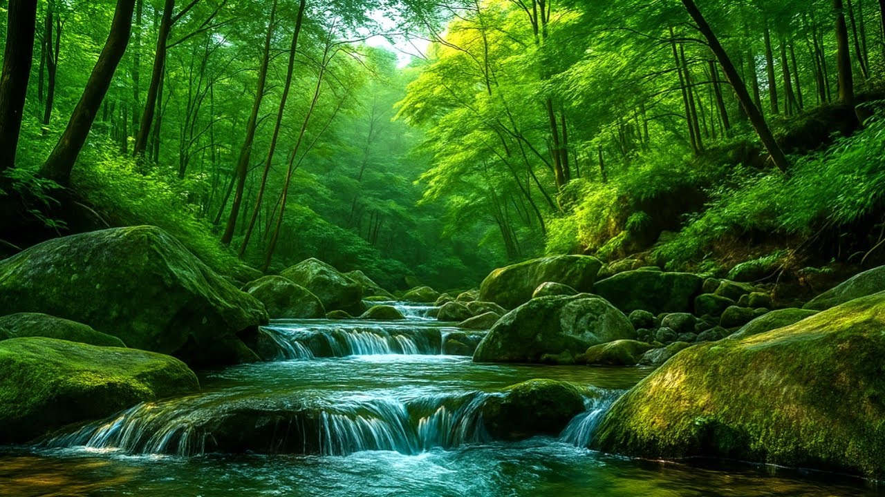 Tranquil Forest River Sounds with Gentle Birdsong for Relaxation, Sleep, Meditation, Study