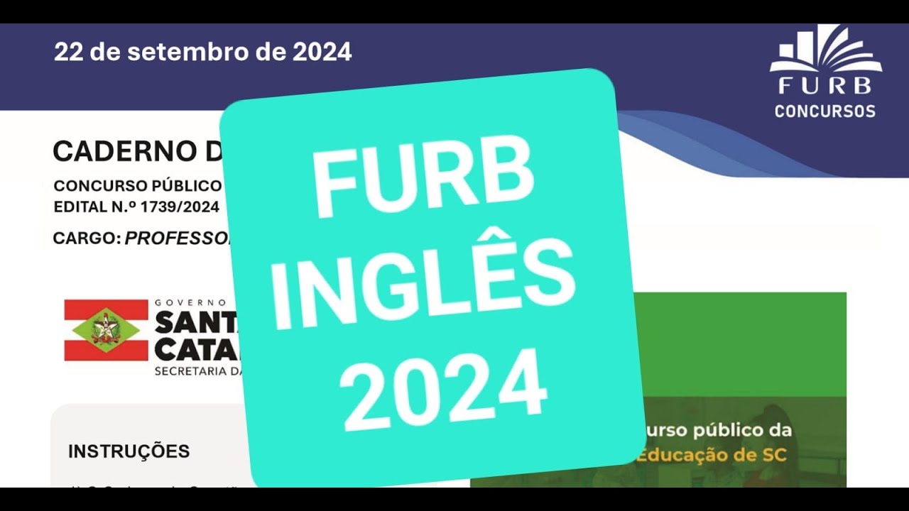CONCURSO PROFESSOR INGLÊS - FURB - SANTA CATARINA - 2024