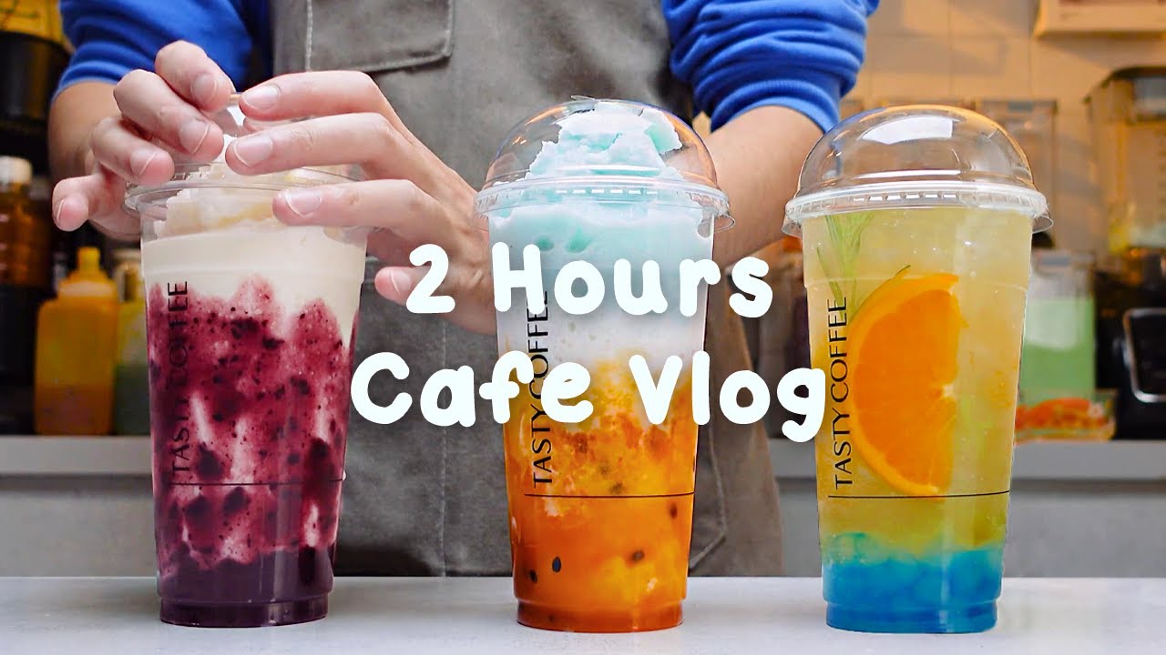 🍰지치고 힘들 땐 음료 ASMR로 힐링해요/주중의 여유로움/2시간 모음☕2 Hours Vlog/Cafe Vlog/ASMR/Tasty Coffee