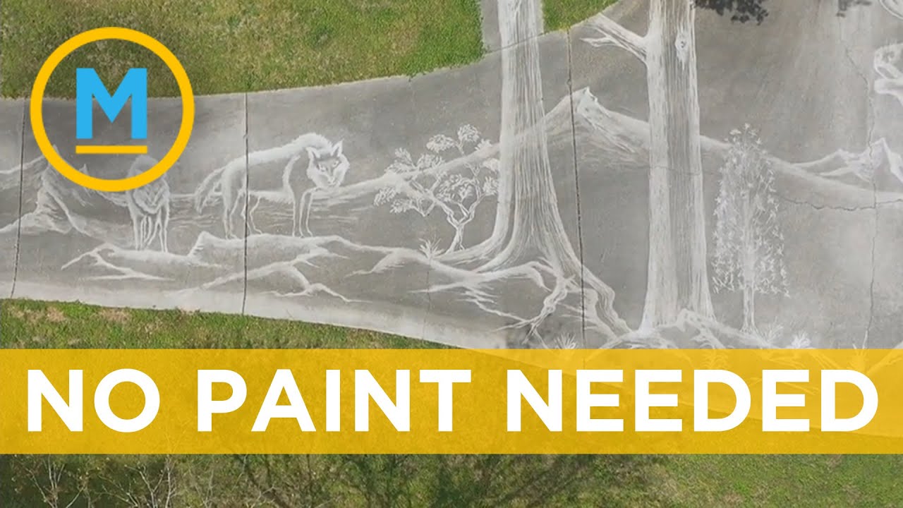 Check out this incredible driveway art created with a pressure washer | Your Morning