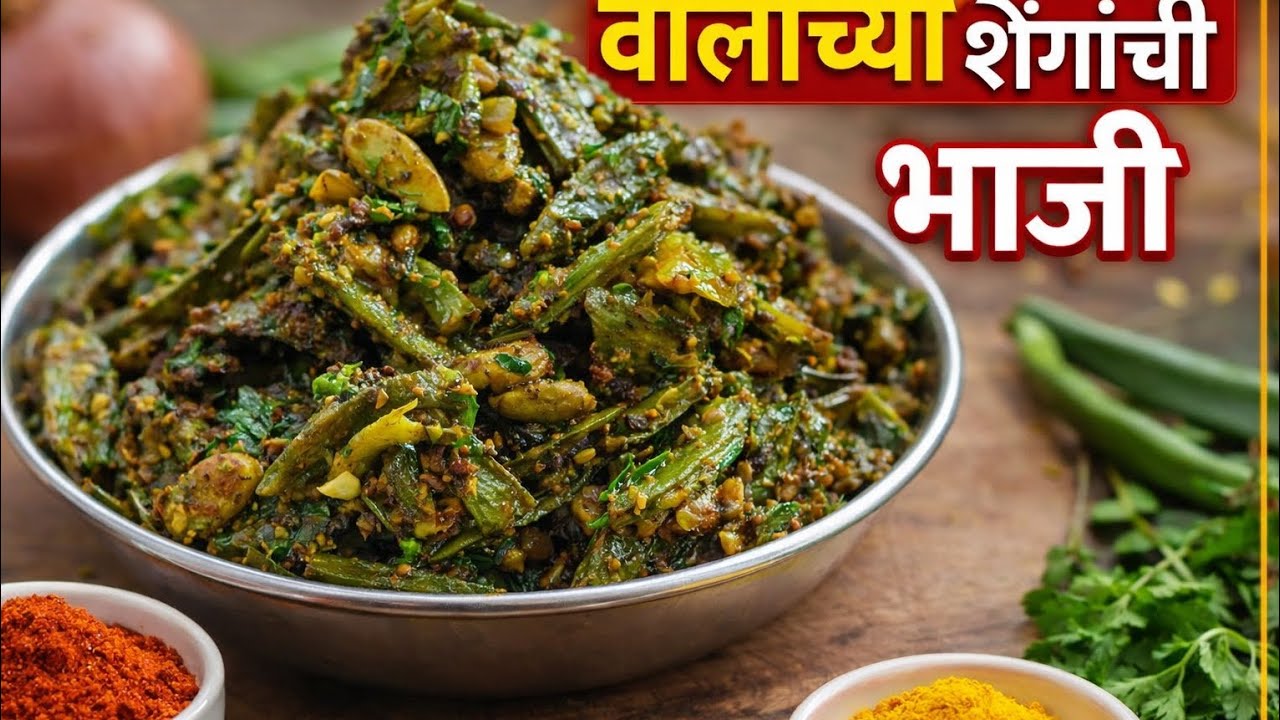 सोप्या पद्धतीने चविष्ट वालाच्या शेंगांची भाजी | सोपी आणि पौष्टिक #marathifood #trending #easyrecipe 
