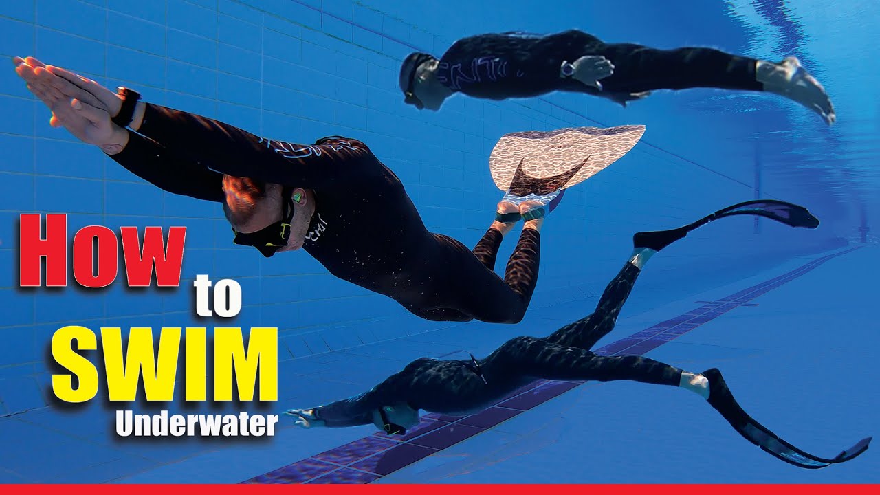How to Swim Underwater ⎪NoFins⎪Fins⎪Mono-fin
