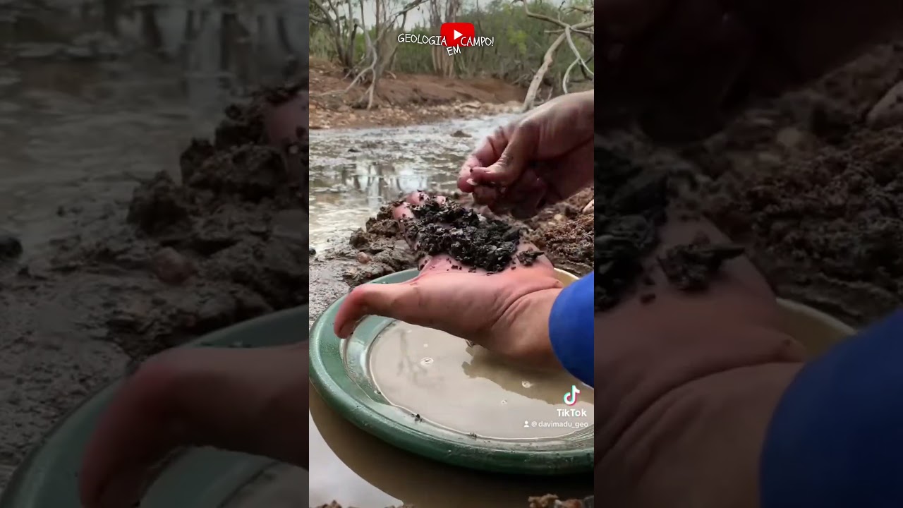 joguei pó do POÇO ARTESIANO na bateia e descobri isso! #shorts