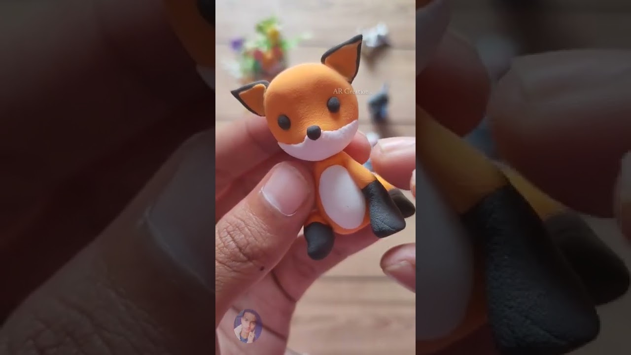 Clay fox 🦊 keychain||#clay #clayart #craft #short #shortvideo #easy  #ARCreatin #handmade .