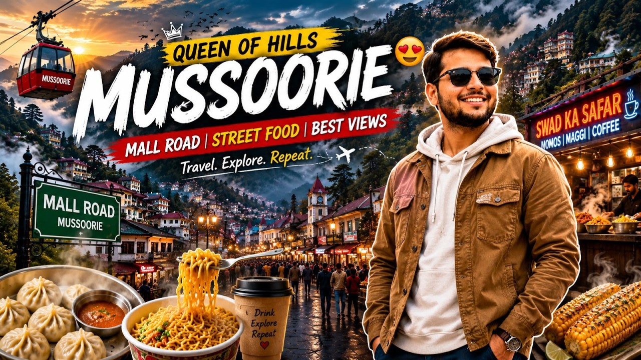 Queen of Hills Mussoorie 🏔️ | Best Street Food, Mall Road & Scenic Views