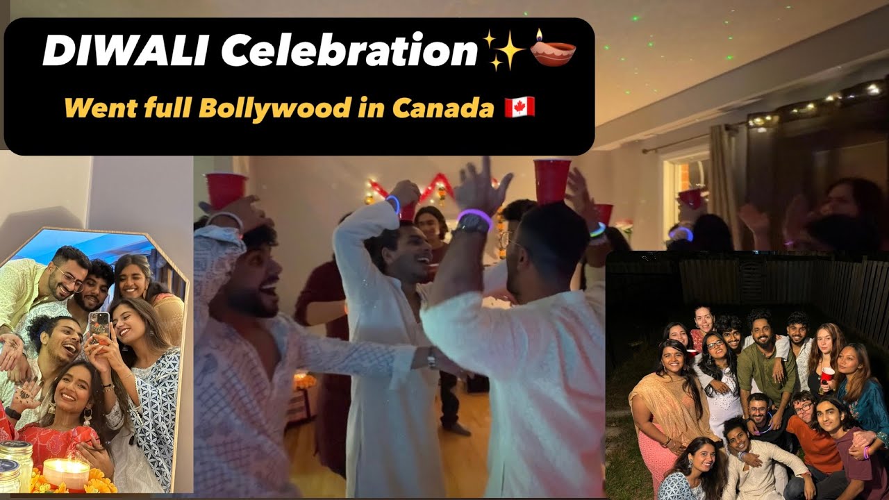 Diwali Celebration in Canada 🇨🇦| Went full Bollywood this Diwali 🪩✨