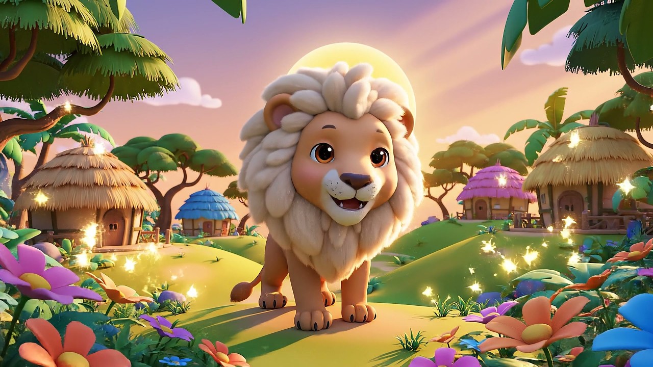 Little Lion Roars Grrr Grrr Grrr | Fun Animal Sounds & Jungle Song for Kids