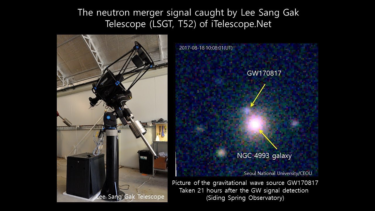 Neutron Star Merger - Gravitational Waves via a Telescope