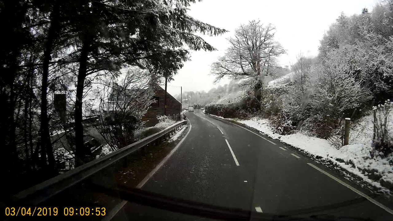 Crazy Weather Wed 3rd April 2019 Snow in Mid Wales video 2 HD Dash cam videos from around Mid Wales