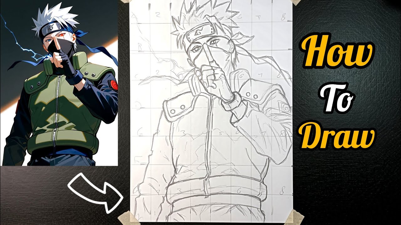 How to draw Kakashi hatake drawing🥵|| outline drawing tutorial🔥|| step by step Kakashi hatake 🥵|| 