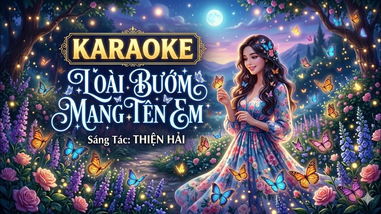 KARAOKE LOÀI BƯỚM MANG TÊN EM - Sáng tác - Thiện Hải.