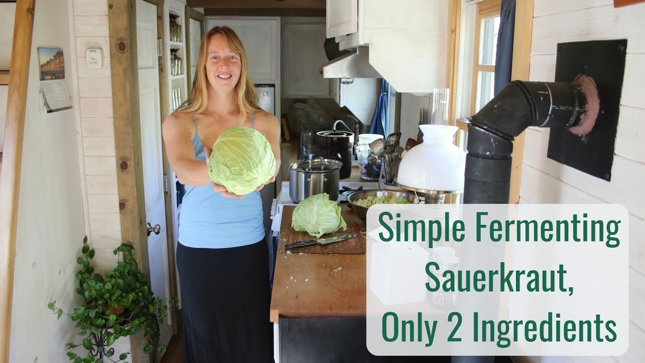 Life in a Tiny House called Fy Nyth - Simple Fermenting Sauerkraut, Only 2 Ingredients