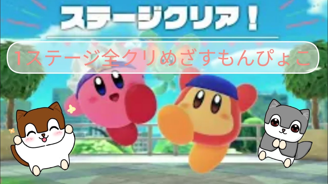 もんちゃんとぴょこちゃんが星のカービィディスカバリーをプレイします！