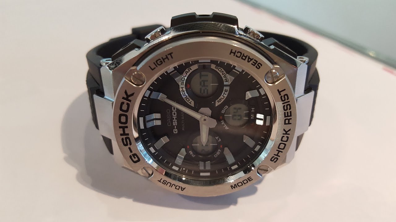 Настройка CASIO G SHOCK GST W110 1A. Setting CASIO G-SHOCK GST-W110-1AER