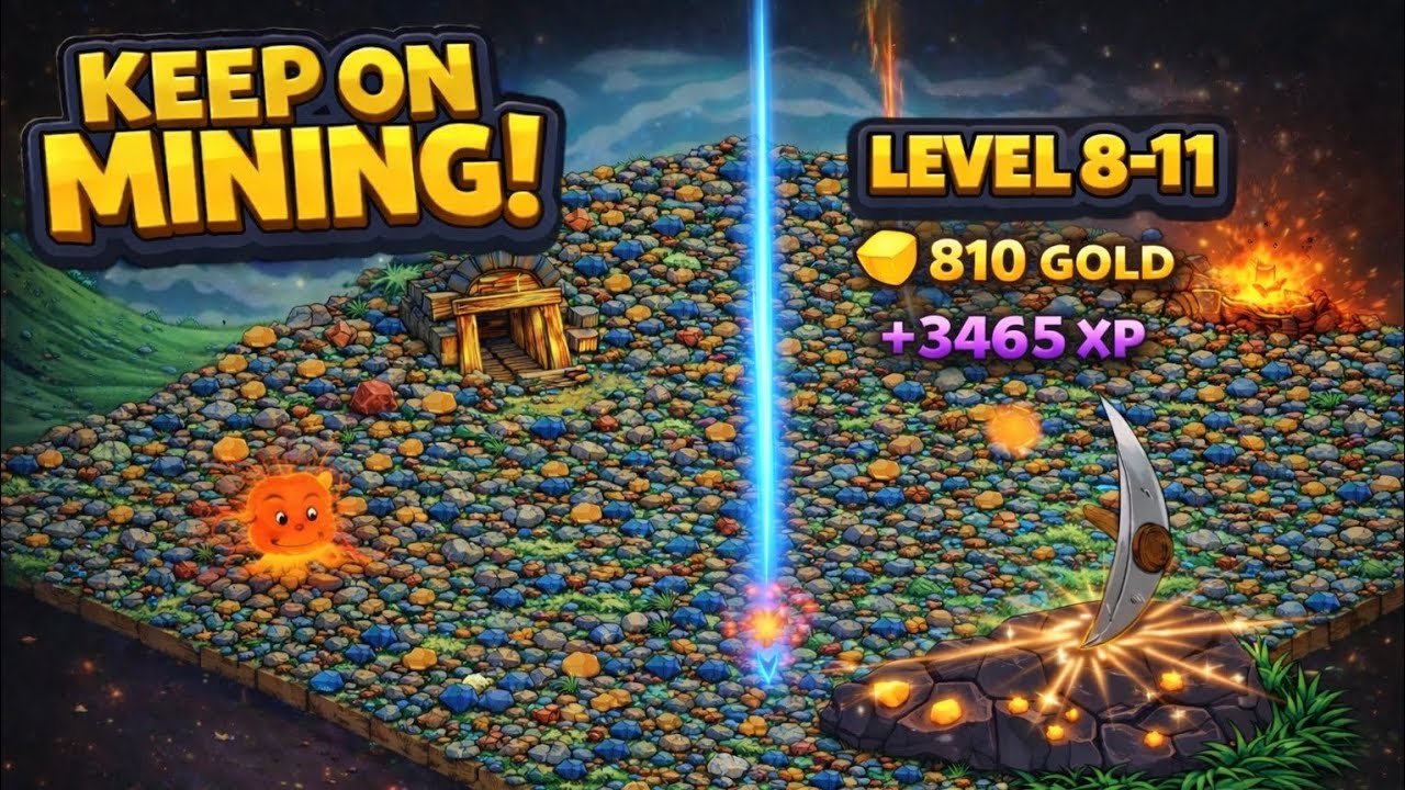 Keep On Mining! – Level 8-11  Fastest Progress (3465 XP Every 20 Seconds)