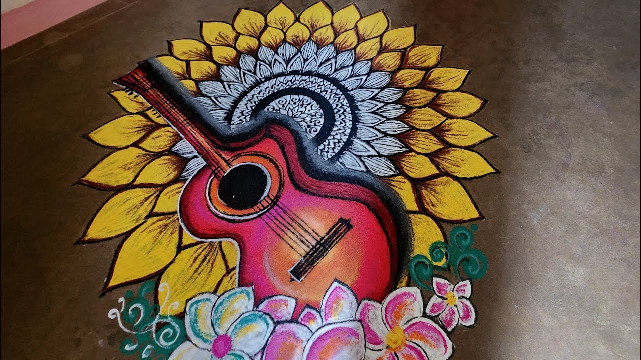 3d colorful Satisfying Margazhi rangoli | minimal colors and easy 