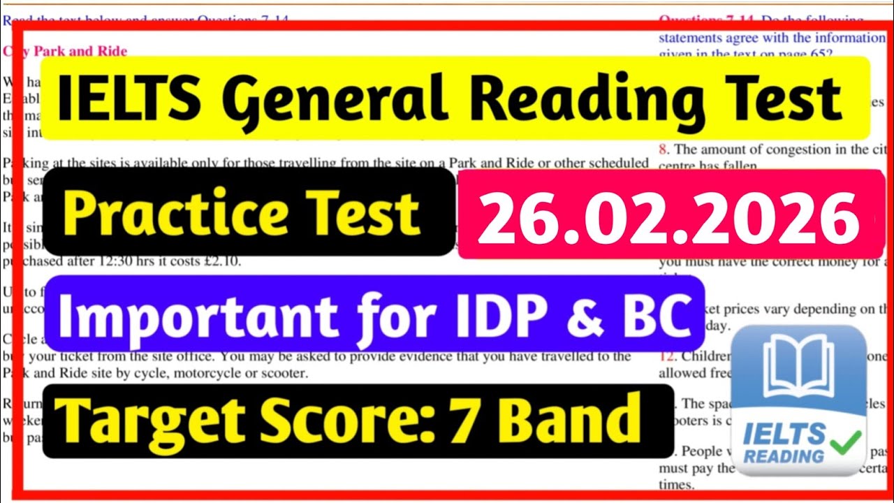 IELTS Reading General Training Practice Test 2026 With Answers | IELTS Reading Test General Training