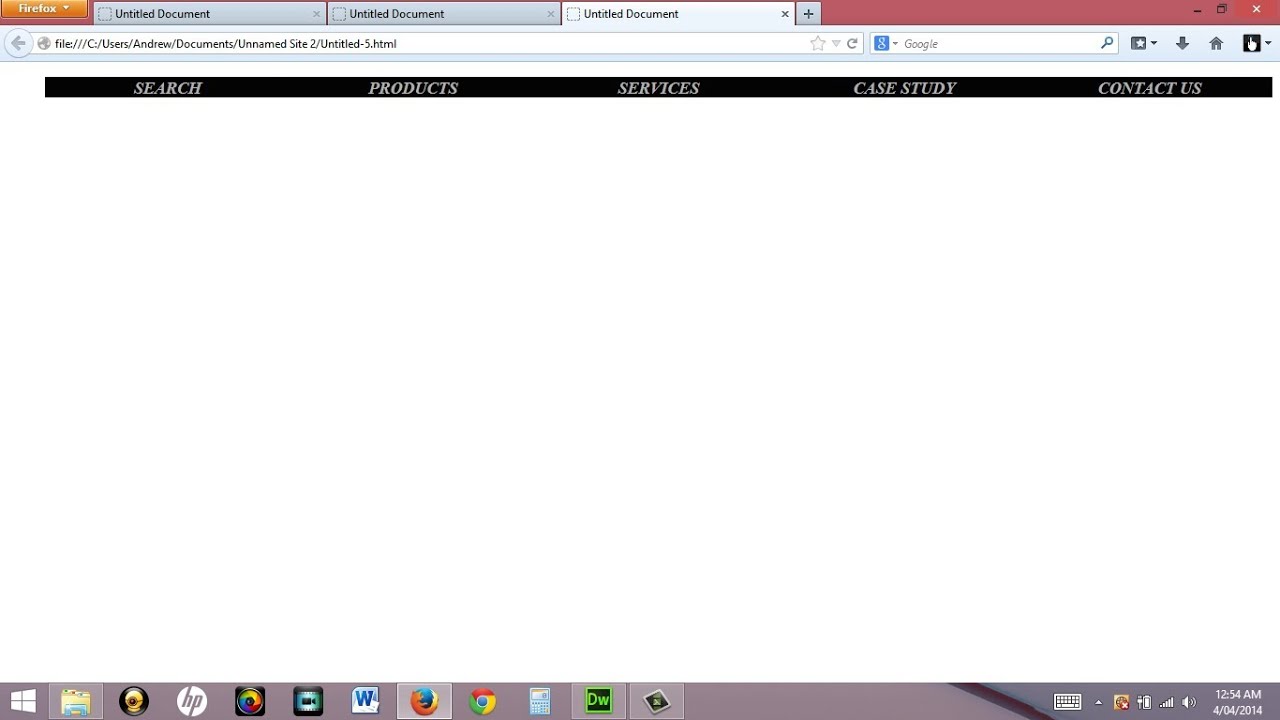 How to create a Navigation bar in Adobe Dreamweaver Creative Cloud