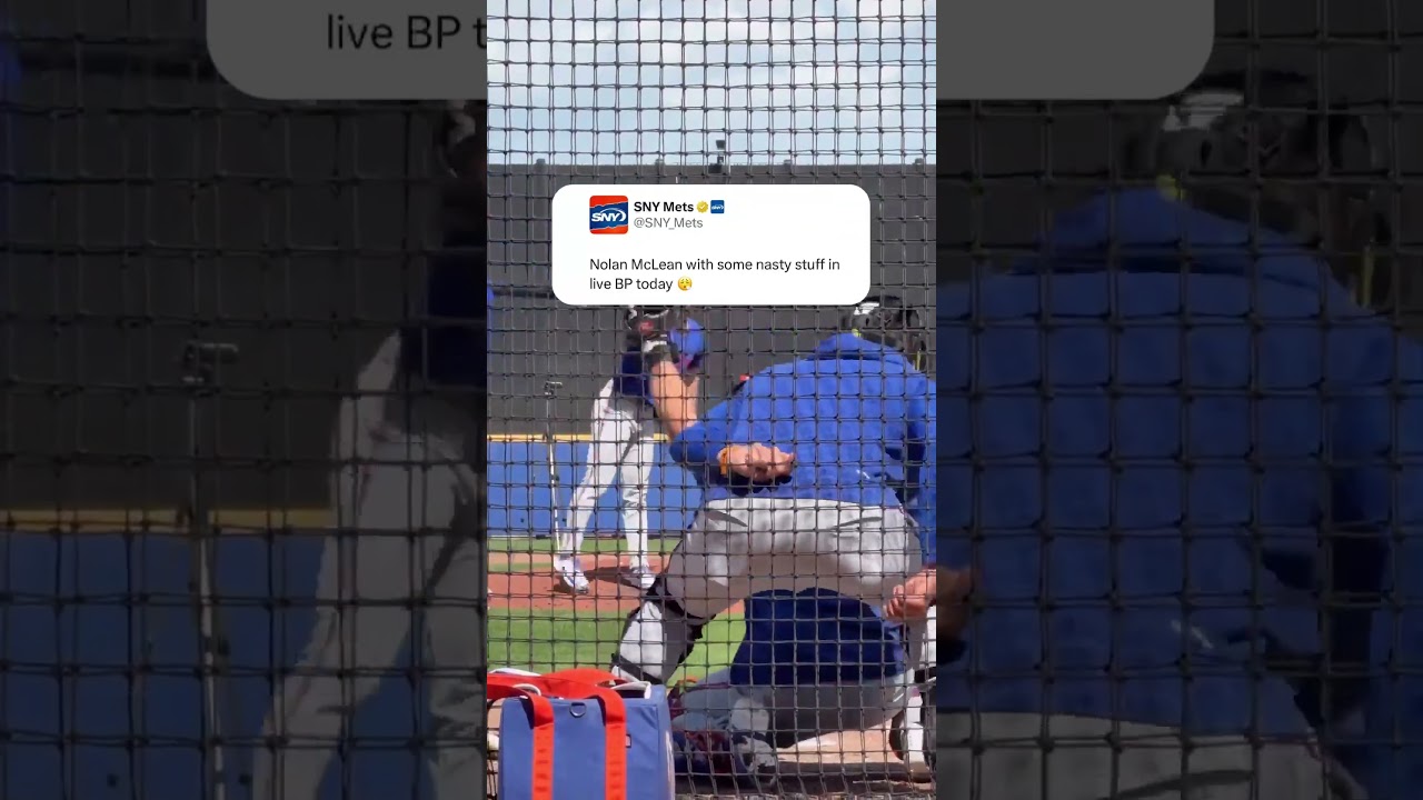 Nolan McLean was NASTY in live batting practice today for the Mets 🔥 #Mets #Baseball #MLB #NYMets