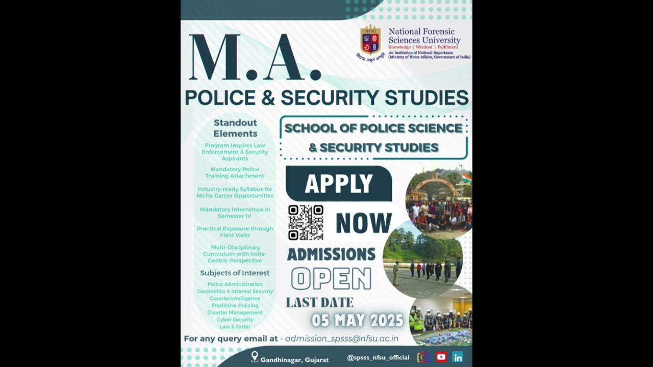 M.A. Police and Security Studies Admission Open 2025