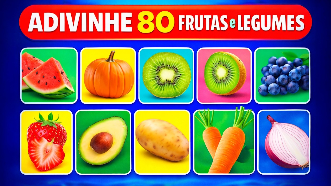QUEM CONSEGUE ACERTAR 80 FRUTAS E LEGUMES? 🍓 Desafio em 3 Segundos