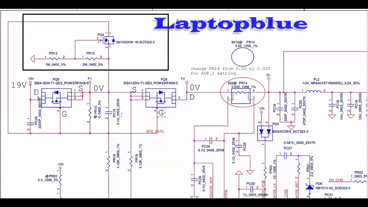LaptopBlue_Phân tích mạch bảo vệ ngược áp, nguồn đầu vào trong Laptop