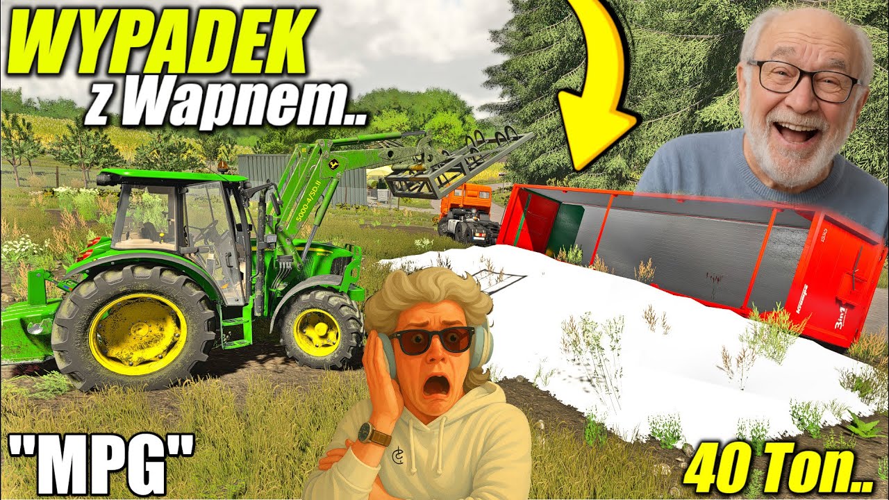 😨Wypadek Transportu Wapna!😱-Przewr&oacute;cił Zestaw na Dużym Zakręcie..🤣 #MPG