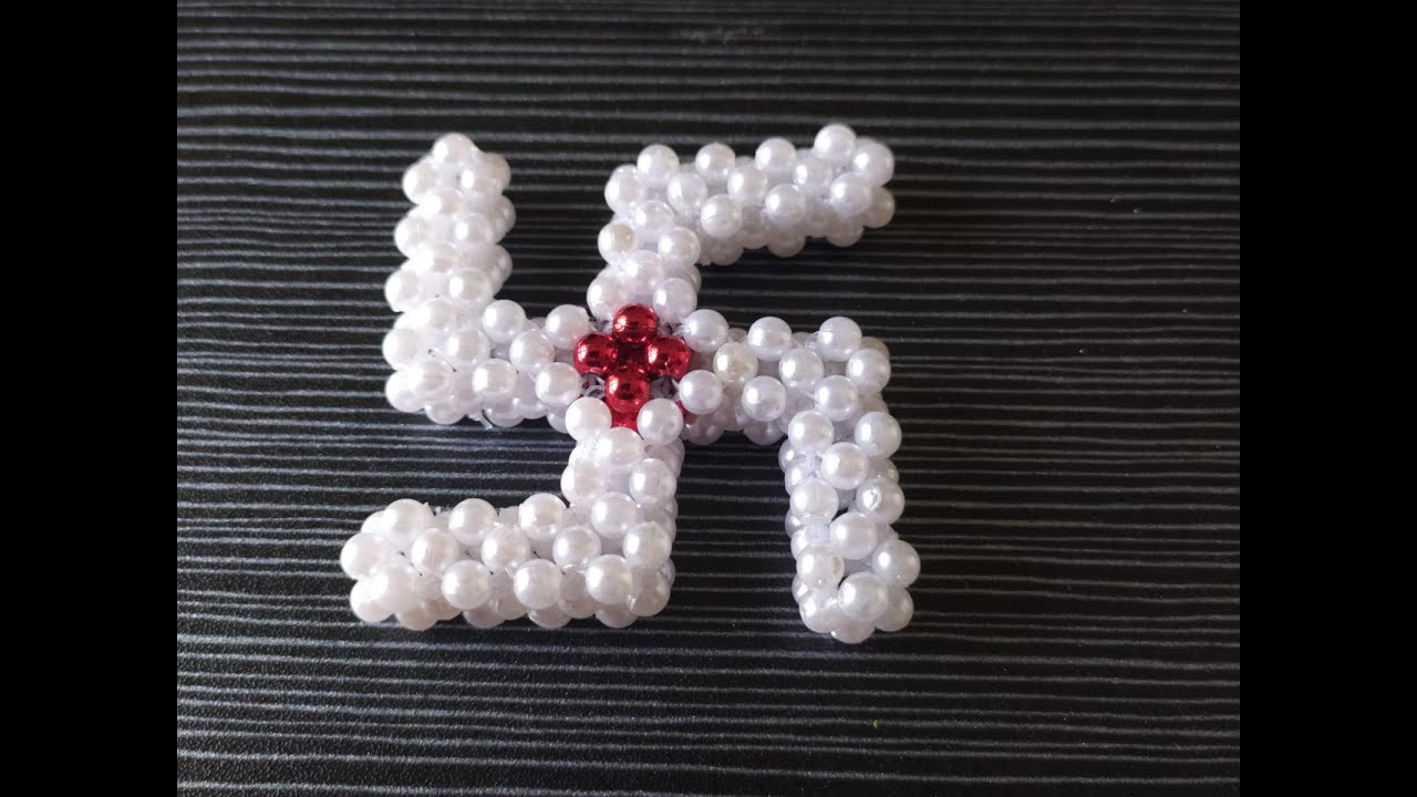 How to make Beaded Swastik  | मोती से बना स्वस्तिक  | #diy  #pearl  #motiwork