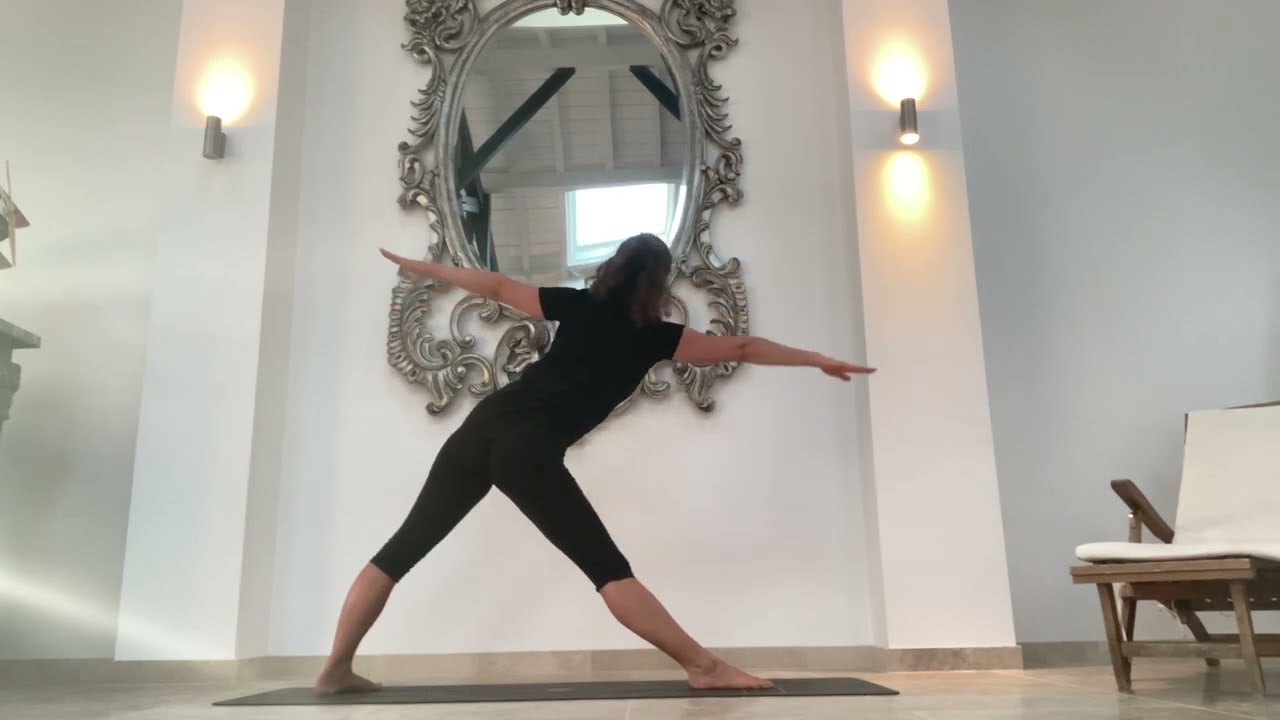 30-minute standing vinyasa yoga flow & 8-minute warm up - intermediate level