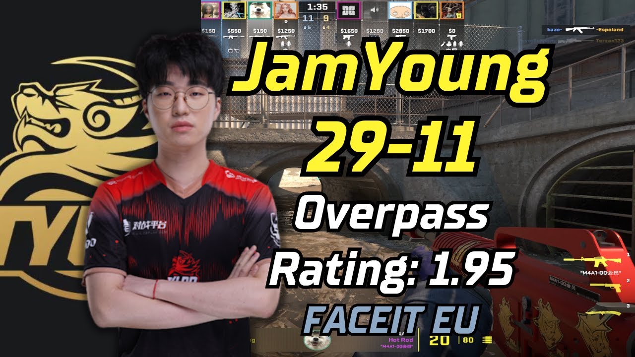 TYLOO JamYoung 3 stack EU FACEIT | overpass POV | Apr 22, 2024 #cs2 #pov