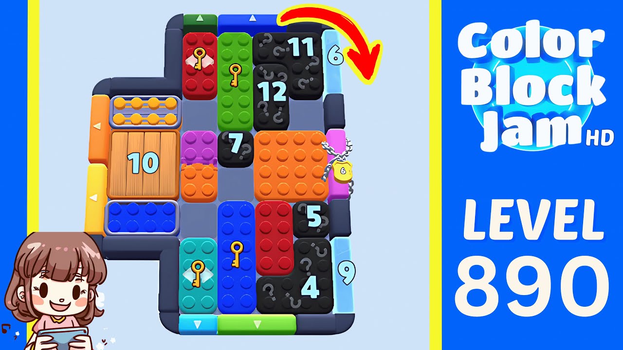 Color Block Jam Level 890 Solution Walkthrough