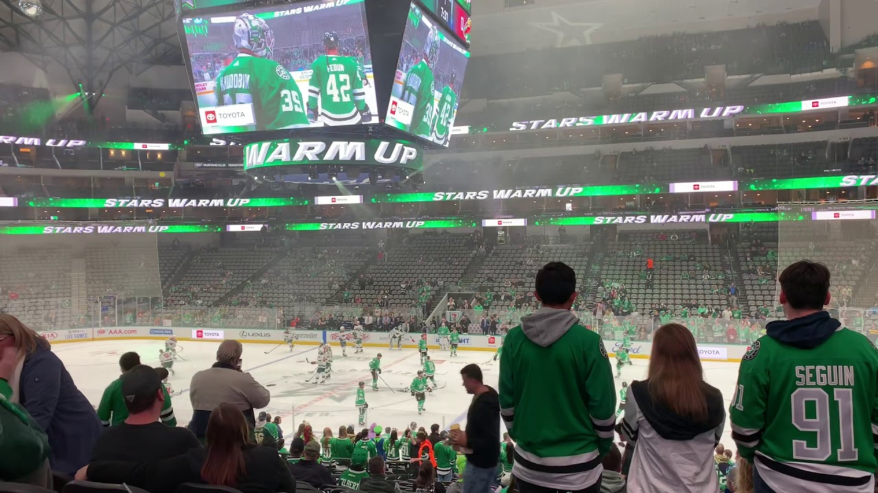 DALLAS STARS VS MINNESOTA WILD FULL WARM UP