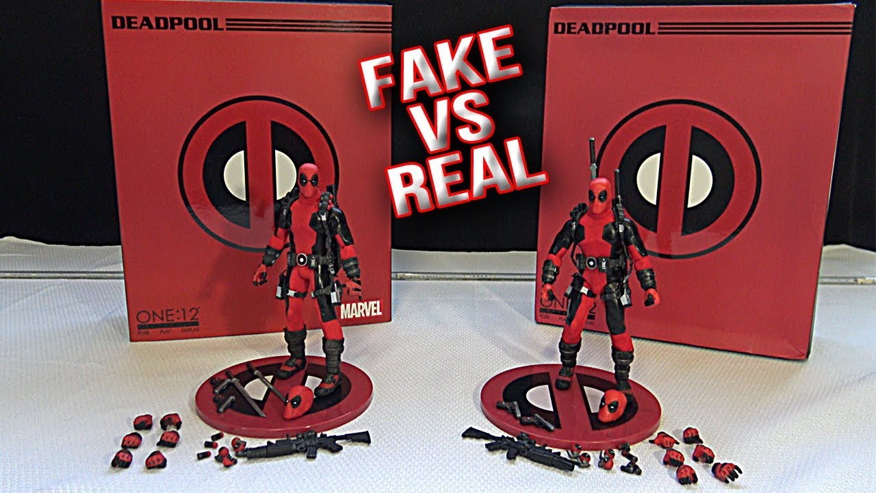 Fake Vs Real Deadpool One 12 Collective Mezco Unboxing review