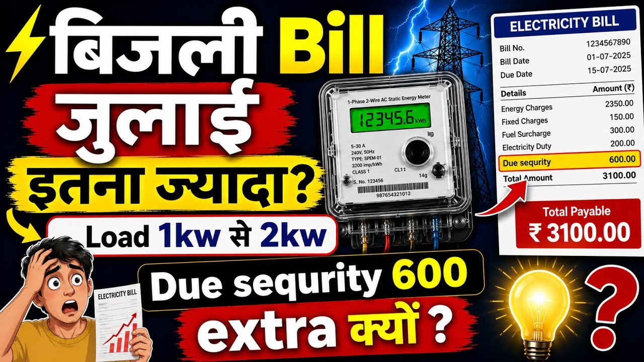 UPPCL Electricity Bill July 2026 | Due Security | UPPCL Automatic Load Enhancement Impact