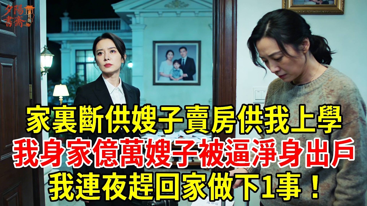 【優秀爽文】家裏斷供嫂子賣房供我上學，我身家億萬嫂子被逼淨身出戶，我連夜趕回家做下1事！#為人處世#經驗#情感故事#戀愛#情感#婚姻#人生感悟