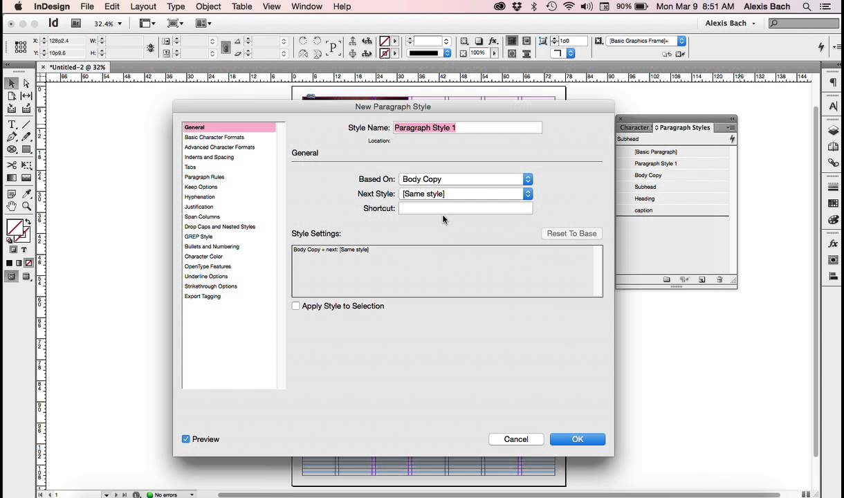 Baseline Grid and Paragraph Styles