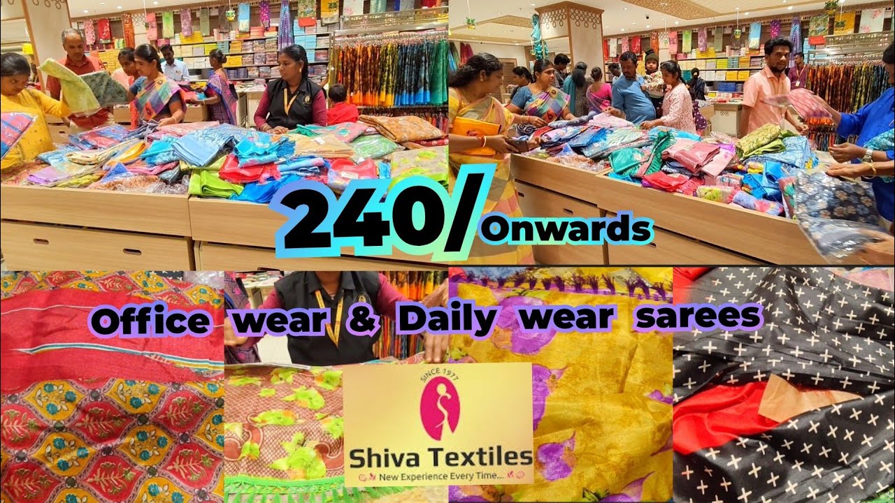 Shiva Textiles, gandhipuram, Coimbatore... office wear sarees 240/- onwards . budget sarees