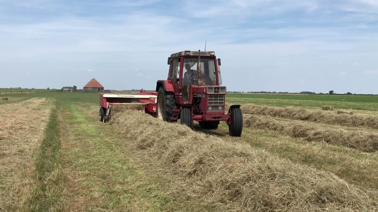 Hay baling with international 440 baler