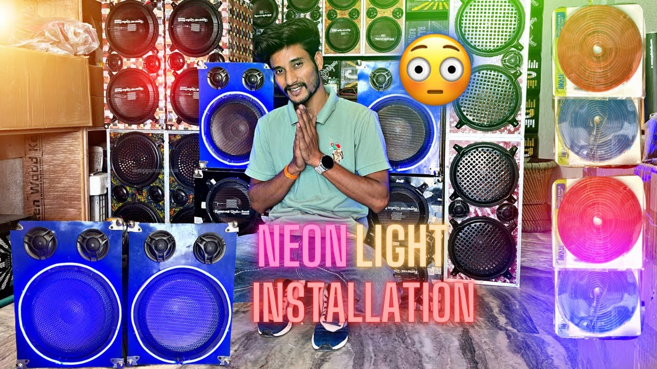bundi original neon light 💡 speaker me kese legaye 😍 raj radios , rajesh radios, 😍#bass #car