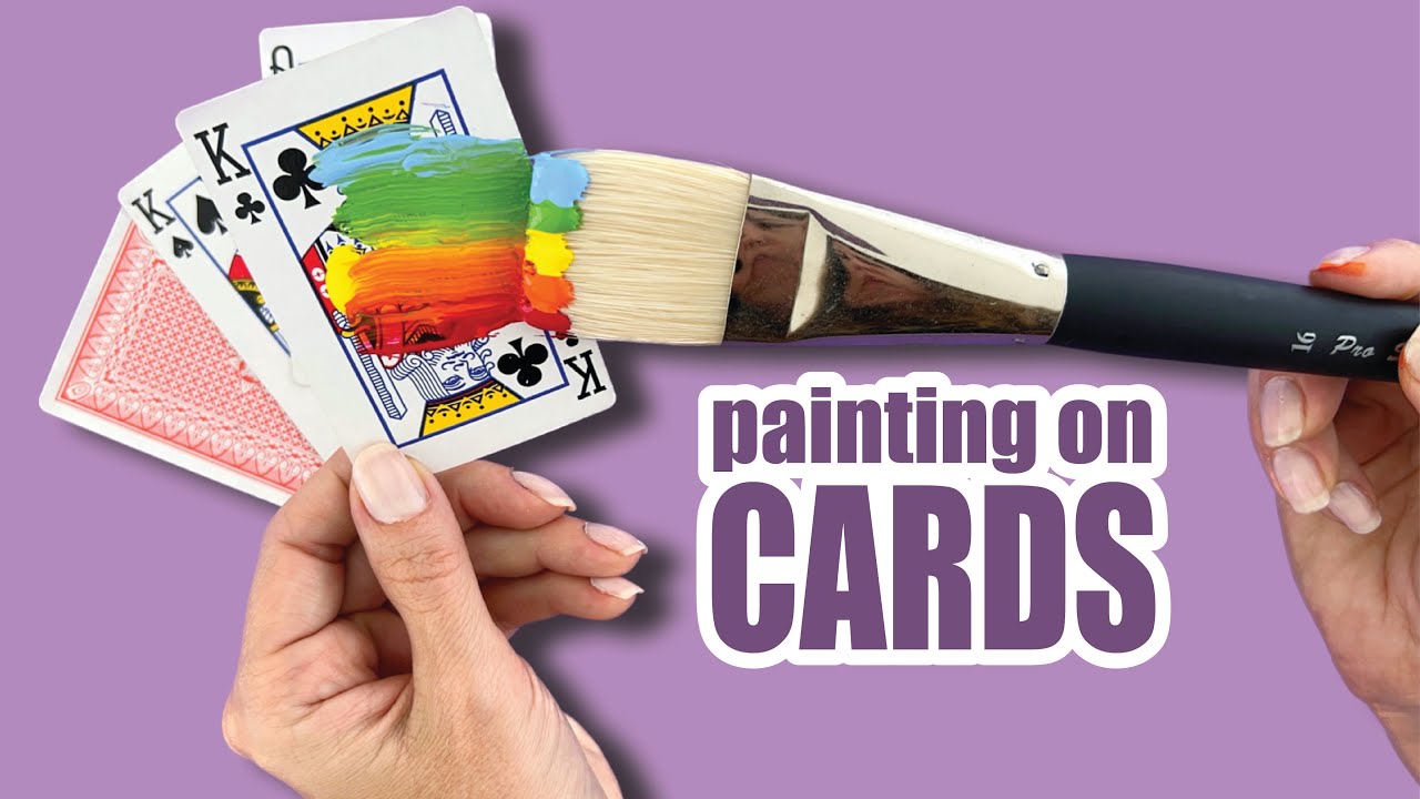 Painting on playing cards