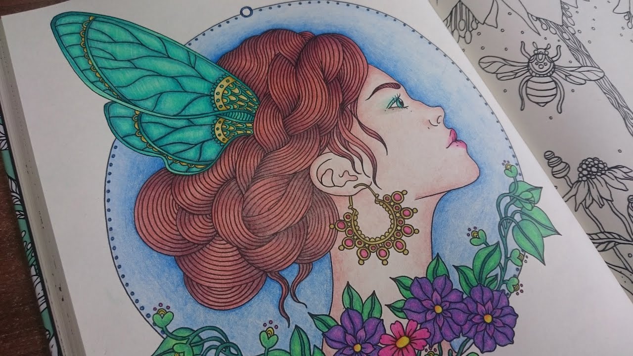 How to color Skin & Hair in Daydreams Coloring Book by Hanna Karlzon