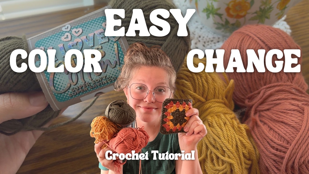 How to Change Colors in a Granny Square | Easy Crochet Tutorial