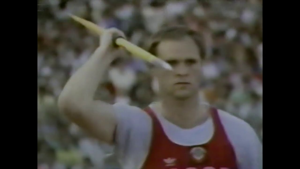 Yevsyukov,  Lef&egrave;vre, Železn&yacute;, & Petranoff - Men's Javelin Qualifying - 1987 World Championships