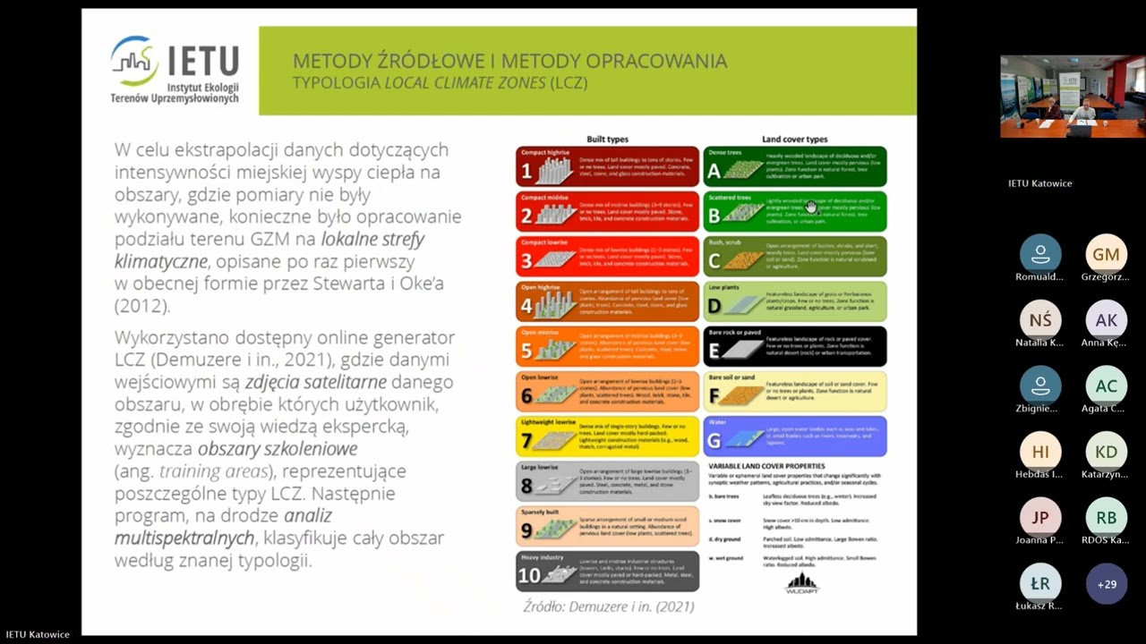 Webinarium IETU - Ocena zasięgu i intensywności MWC na obszarze GZM w p&oacute;łroczu ciepłym