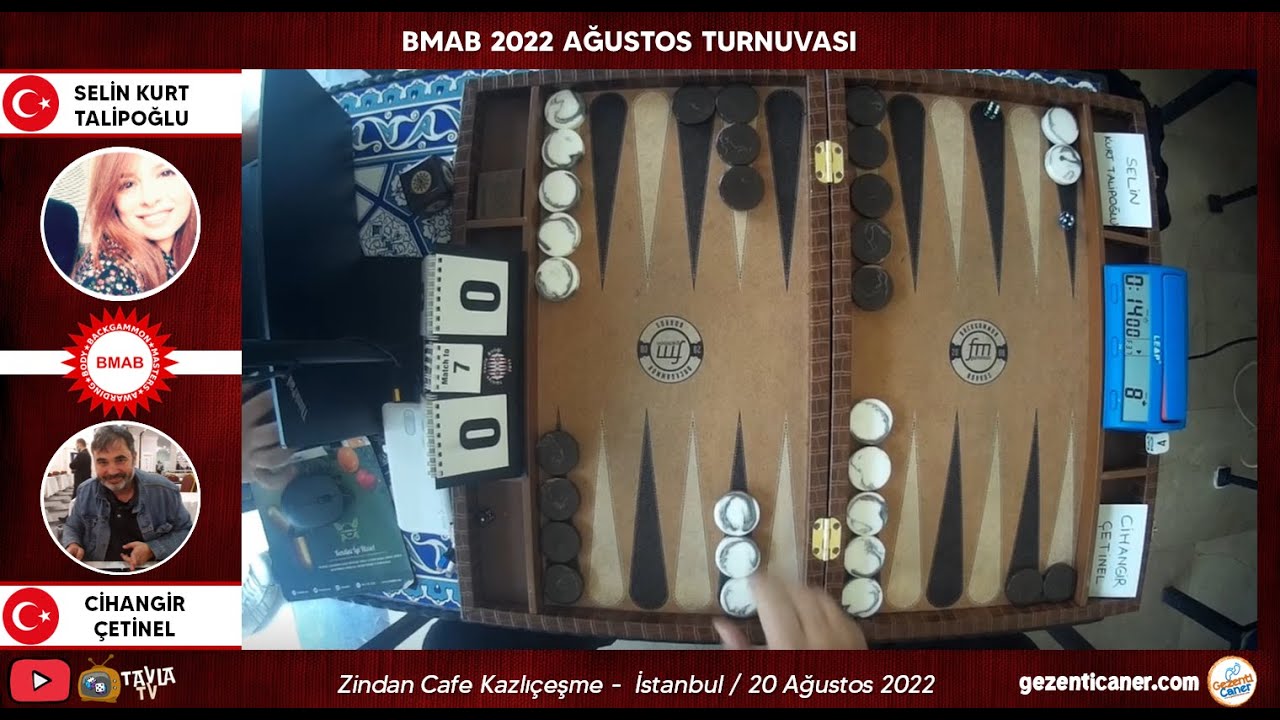 Cihangir ÇETİNEL - Selin KURT TALİPOĞLU (1.Tur) | BMAB 2022 Ağustos Modern Tavla Turnuvası