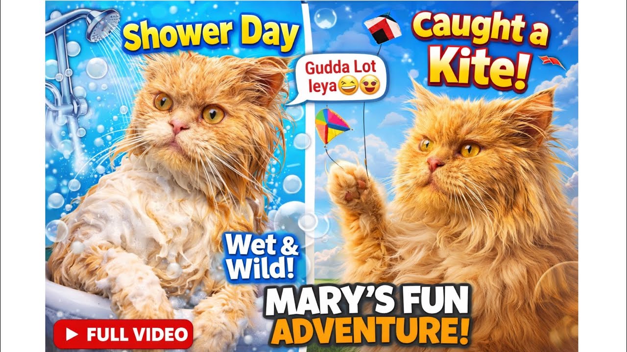  Mary’s Shower Day 🐈| Gudda Loot leya |Persian Cat Bath Vlog 2026 | Bella Playing 😍 | Daily Vlog ❤️