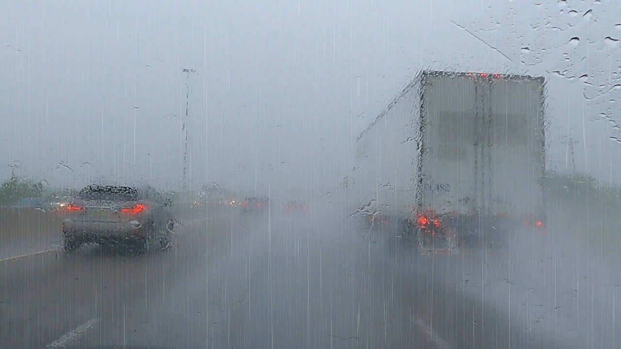 Heavy Rain Driving YOU SLEEP I DRIVE Relaxing Rain on Highway